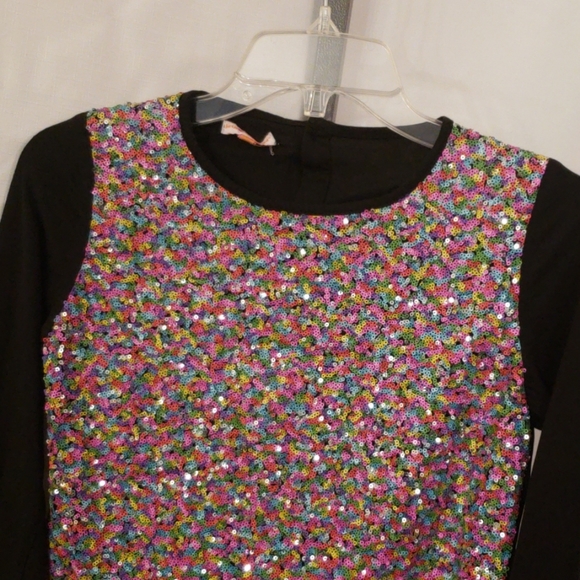 Little Miss Matched multi color sequin top - Picture 2 of 4